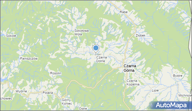 mapa Czarna Dolna, Czarna Dolna na mapie Targeo